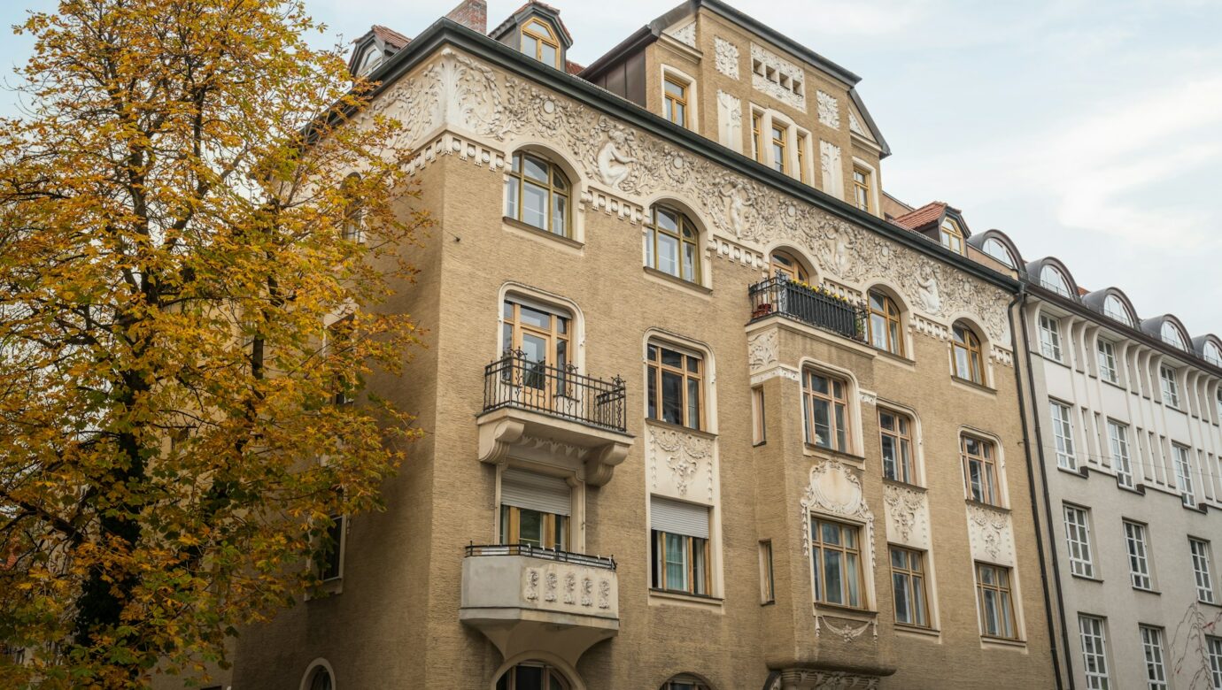 Art Nouveau Buildings in Ainmillerstrasse Street - Munich, Bavaria, Germany