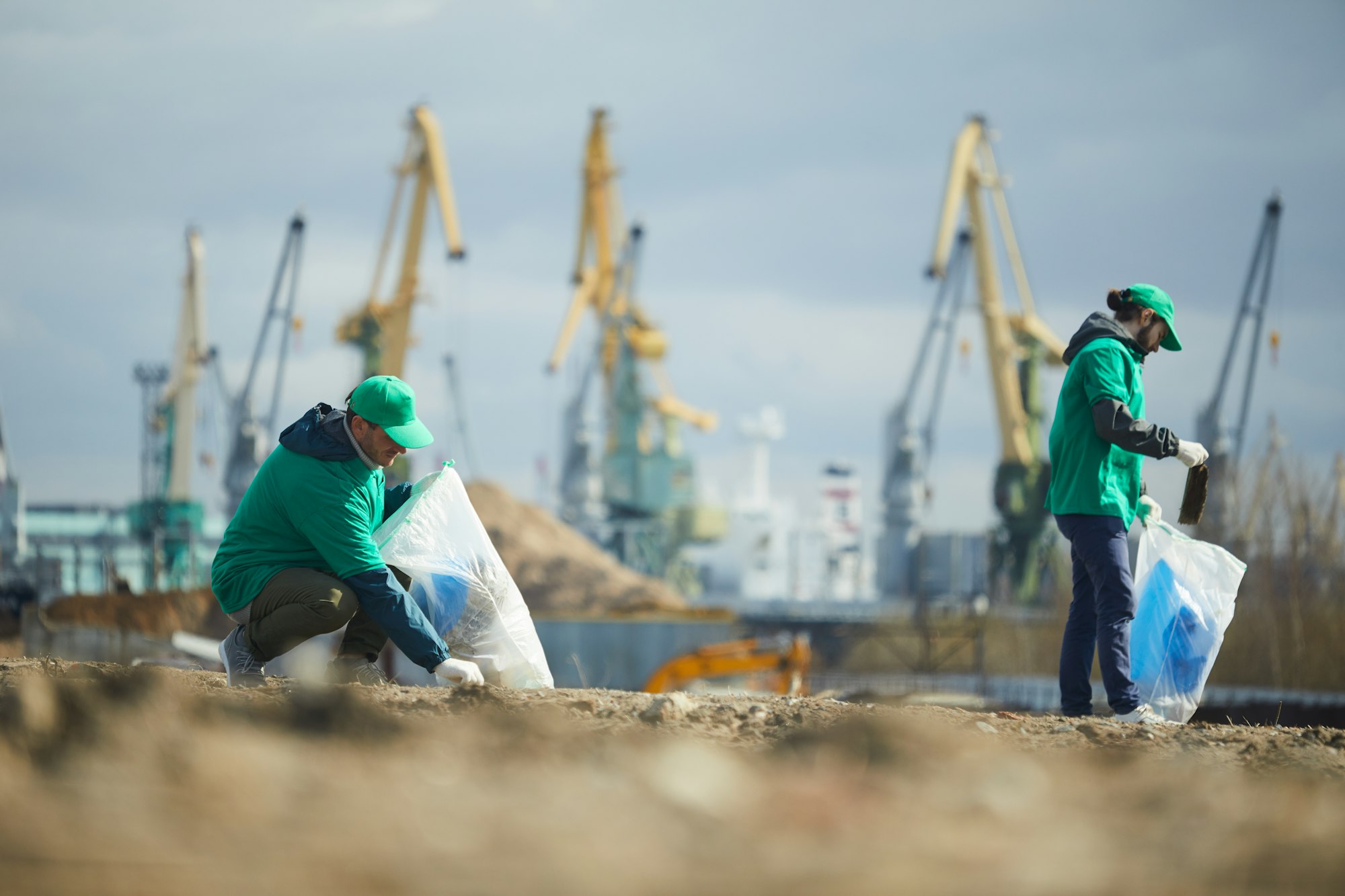 Cleaning construction area